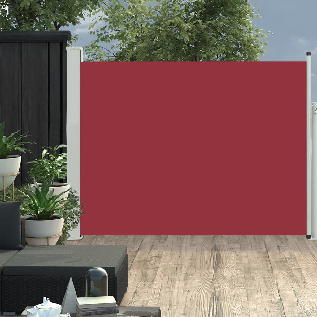 vidaXL Zatahovací boční markýza/zástěna na terasu 170 x 500 cm červená