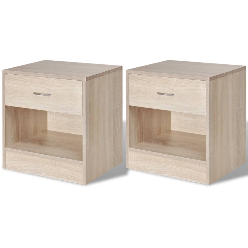 vidaXL 242546 Nightstand 2 pcs with Drawer Oak Colour